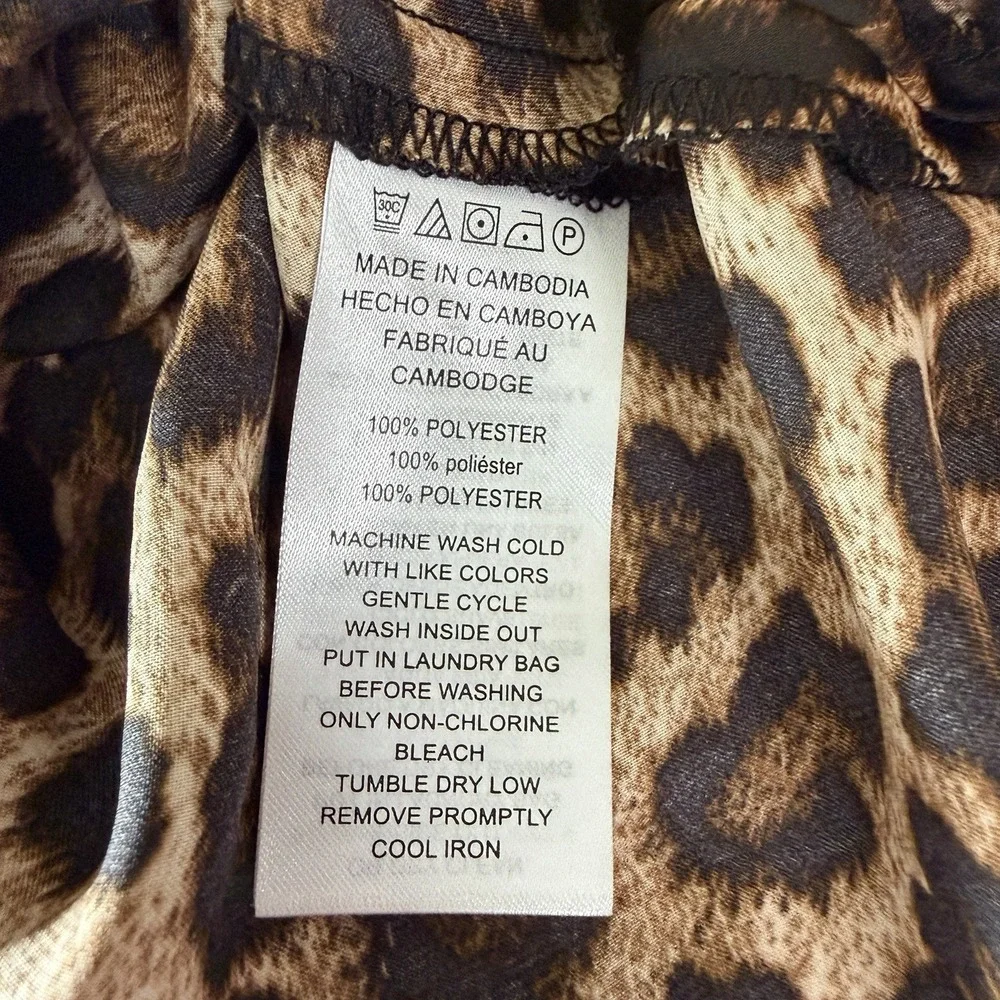 Michael Kors Leopard Sleeveless Cowl Neck Maxi Dress M MK Hardware Animal Print